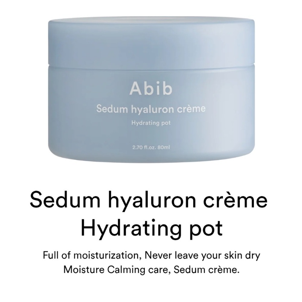 ABIB Sedum Hyaluron Crème Hydrating Pot 80ml Korean Skincare - Picture 2 of 10